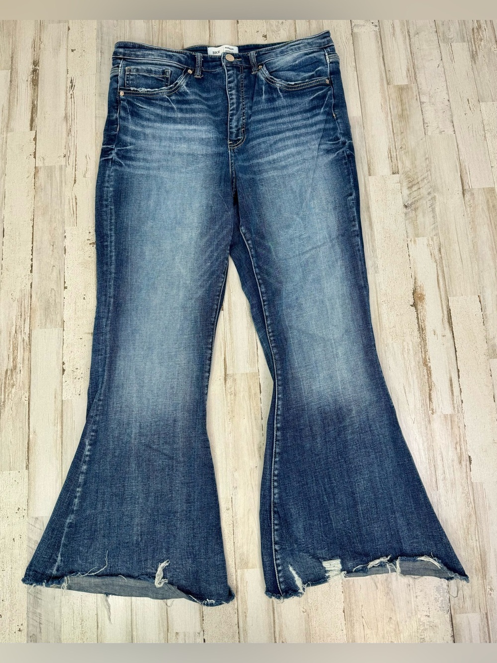 BKE Parker High Rise Super Flare Jeans Blue 34x28 Flared Leg